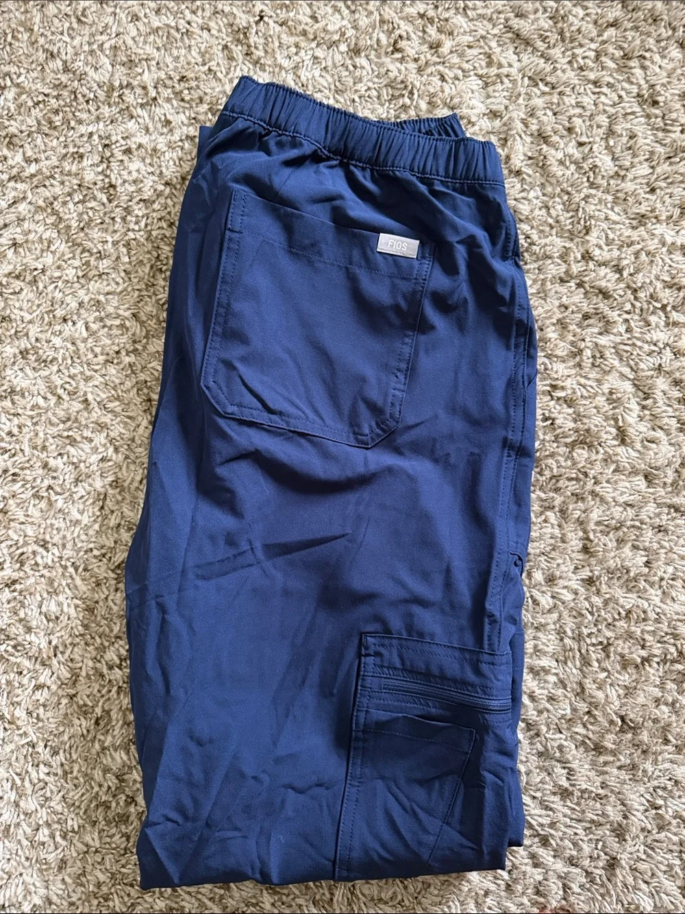 Men's Figs Navy Drawstring Cargo Scrub Pants